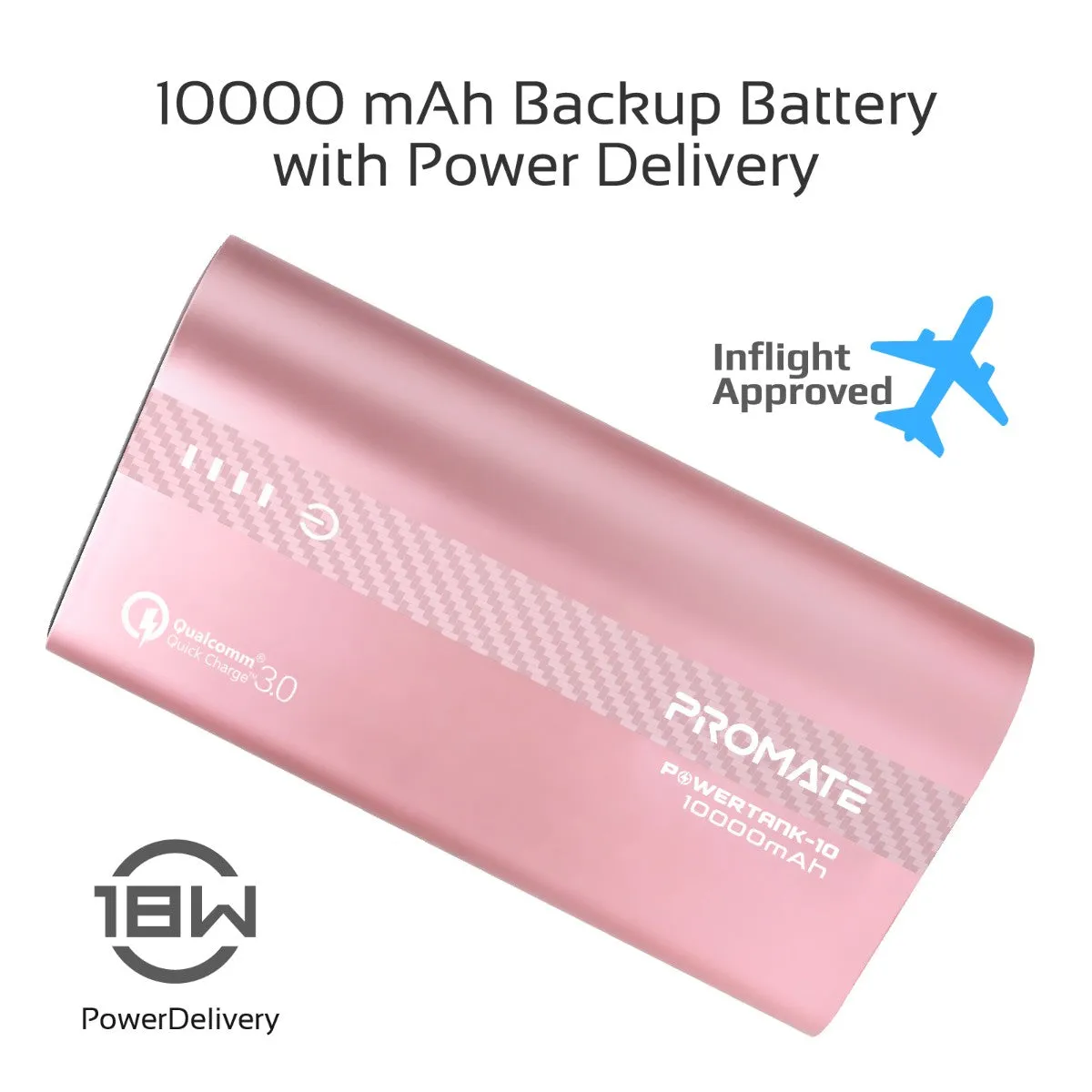 10000mAh Ultra-Fast Charging Power Bank with 18Watt Power Delivery and QC 3.0