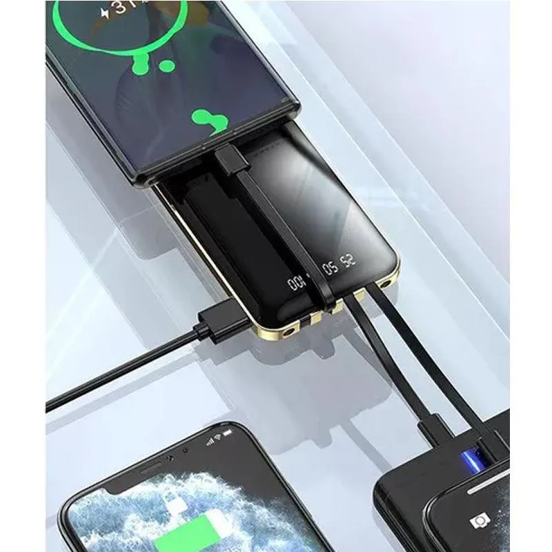 12800mAh Four Attached Charging Cable Power Bank YM4
