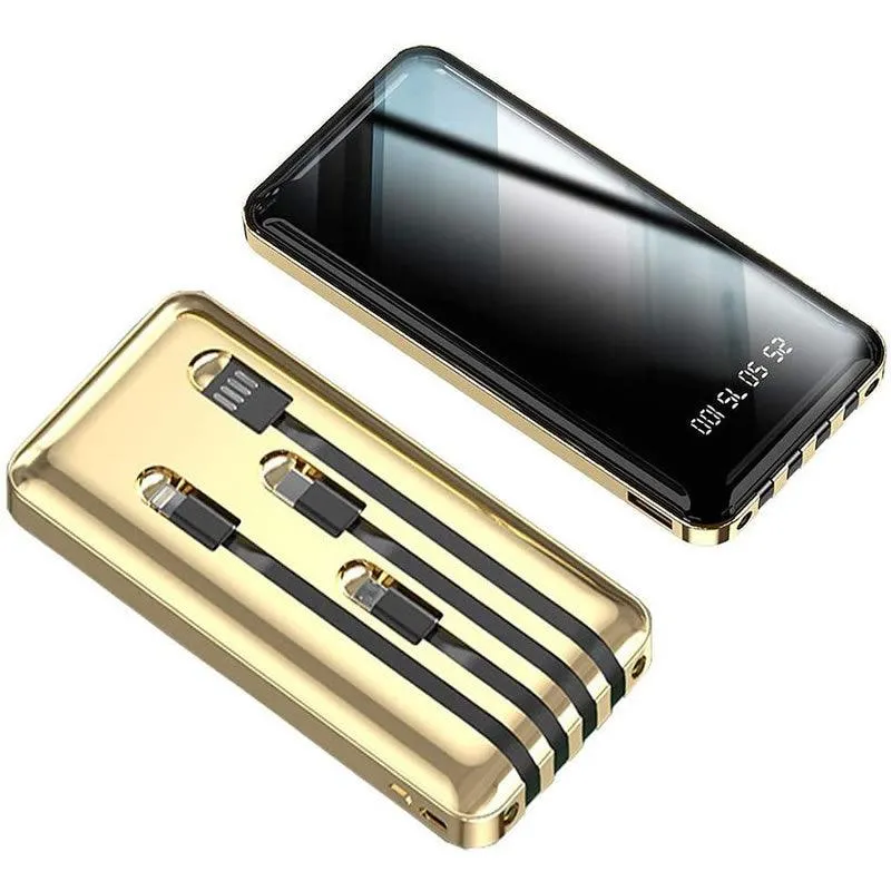 12800mAh Four Attached Charging Cable Power Bank YM4