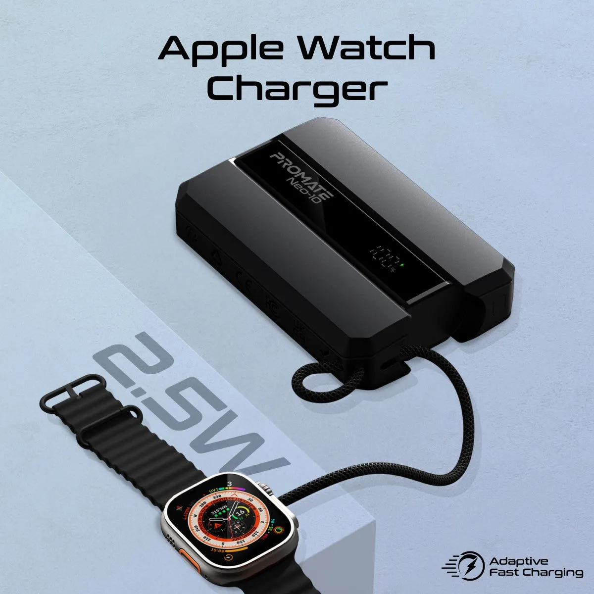 30W Power Delivery Smartphone & Apple Watch Charging Power Bank with in-built USB-C Cable