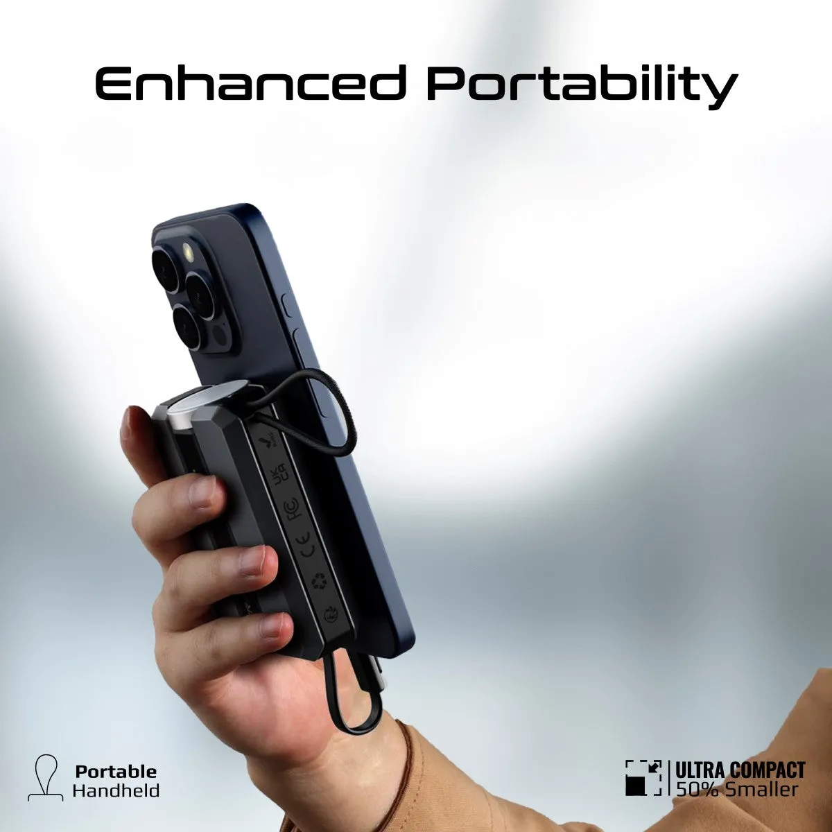 30W Power Delivery Smartphone & Apple Watch Charging Power Bank with in-built USB-C Cable