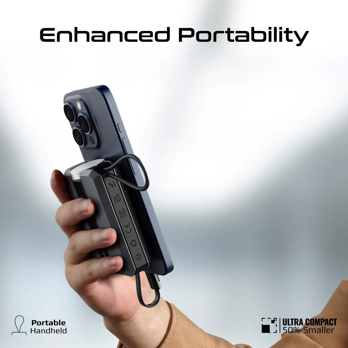 30W Power Delivery Smartphone & Apple Watch Charging Power Bank with in-built USB-C Cable