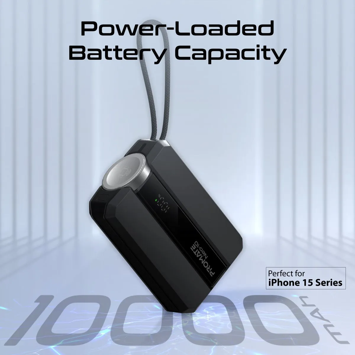 30W Power Delivery Smartphone & Apple Watch Charging Power Bank with in-built USB-C Cable