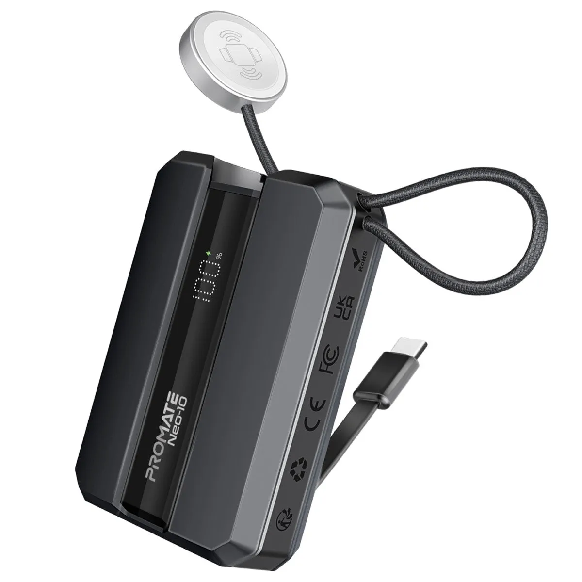 30W Power Delivery Smartphone & Apple Watch Charging Power Bank with in-built USB-C Cable