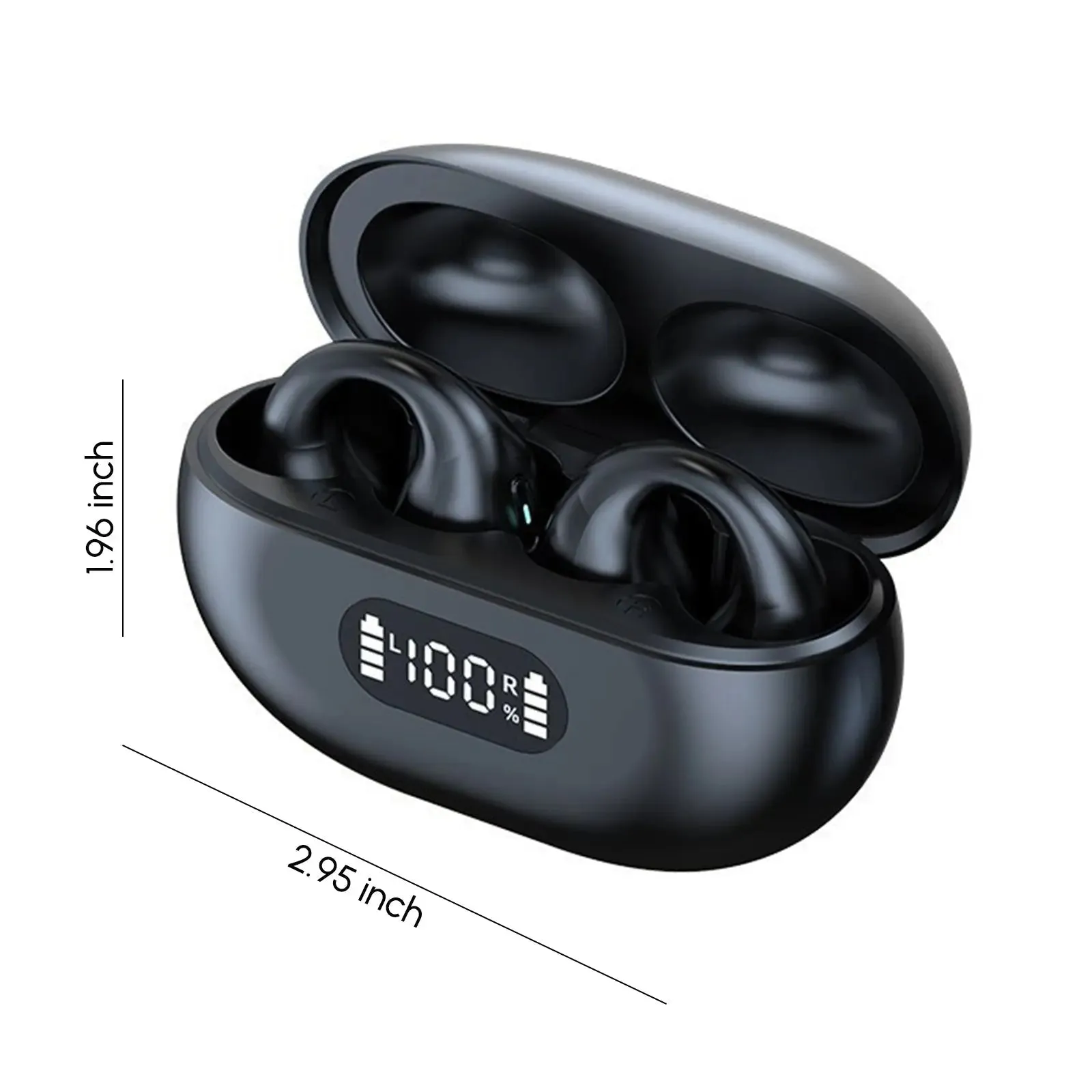 5.3 Bluetooth Open Ear Clip Wireless Earbuds with Earhooks & Digital-Bluetooth Earbuds