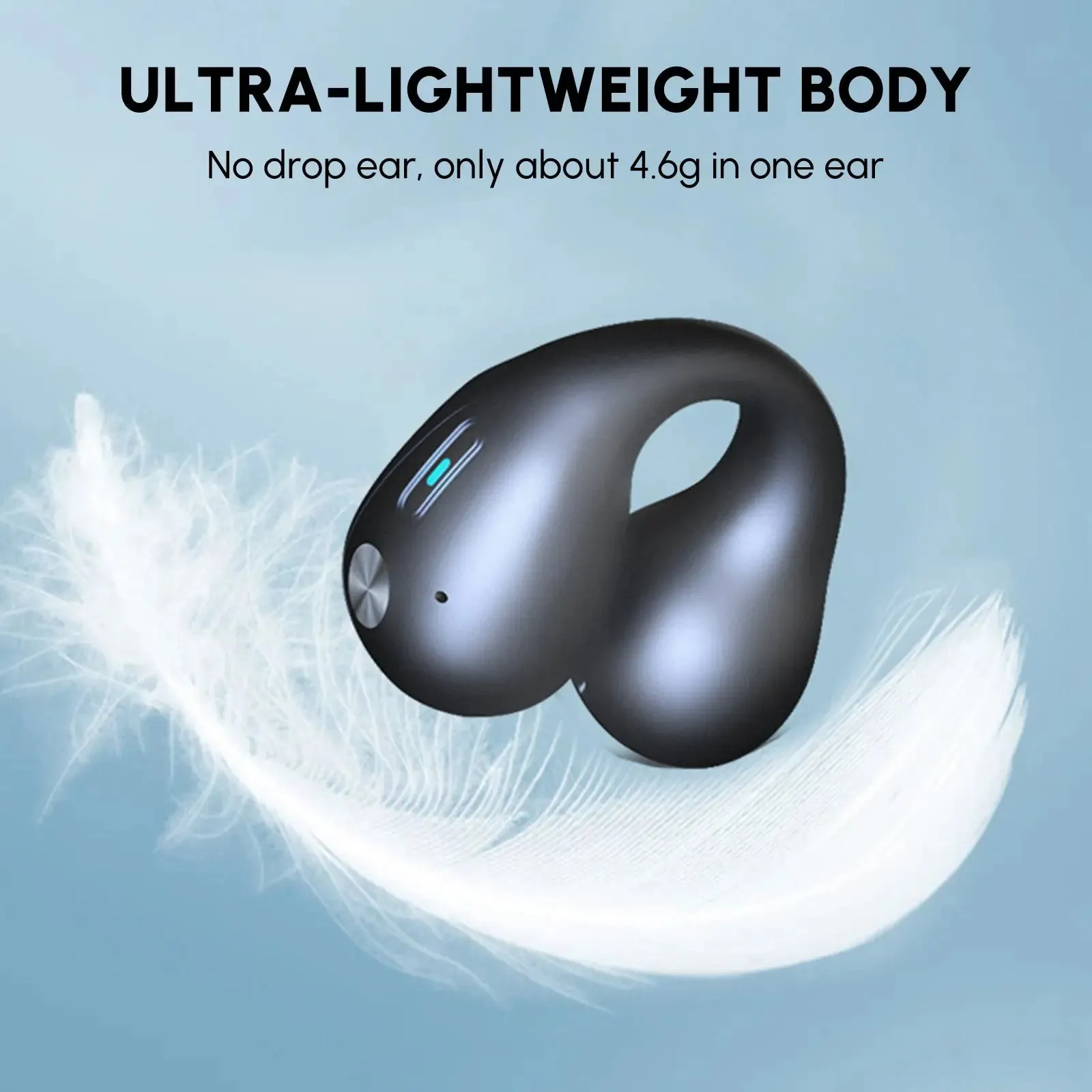 5.3 Bluetooth Open Ear Clip Wireless Earbuds with Earhooks & Digital-Bluetooth Earbuds