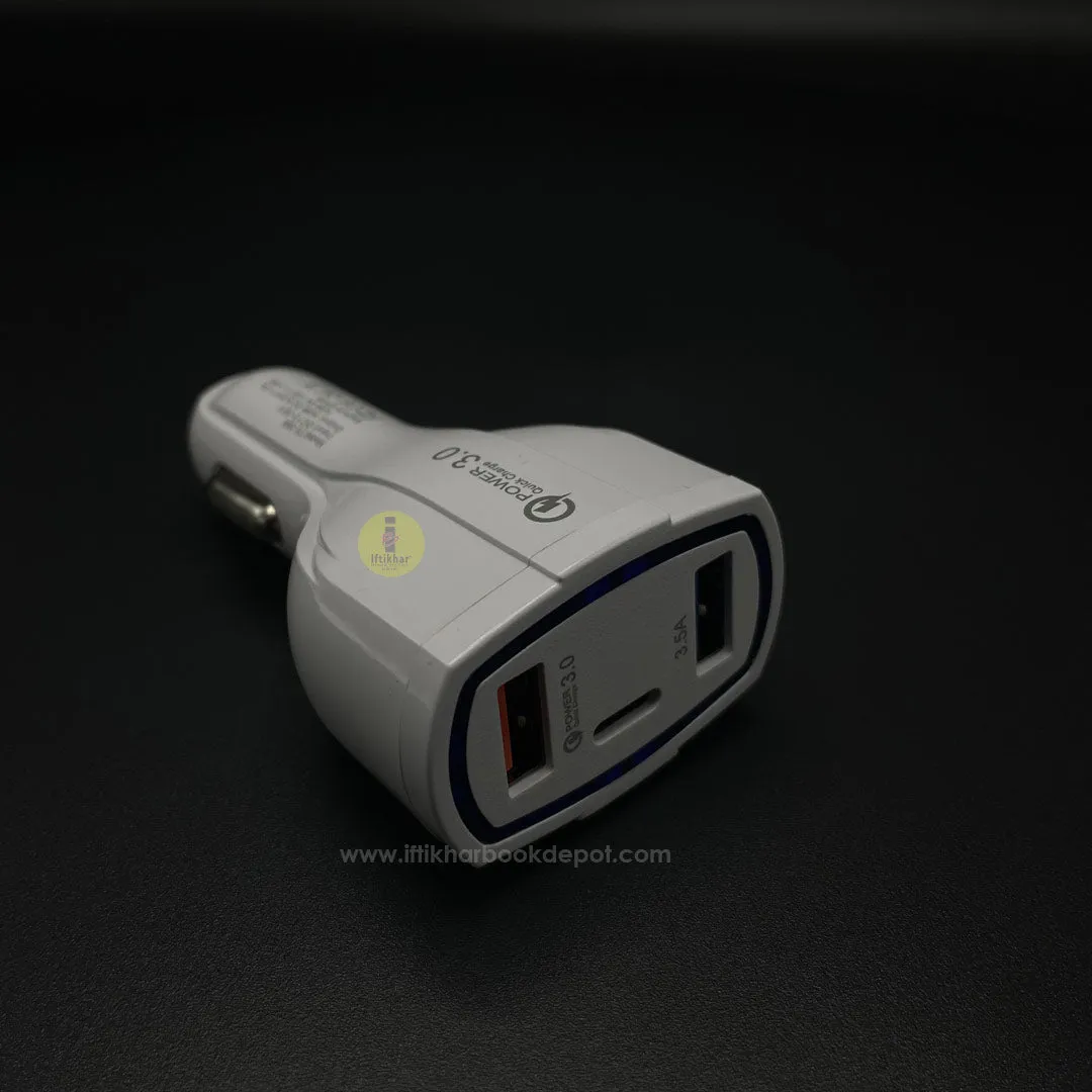 7A Car Fast Charger 3 Ports