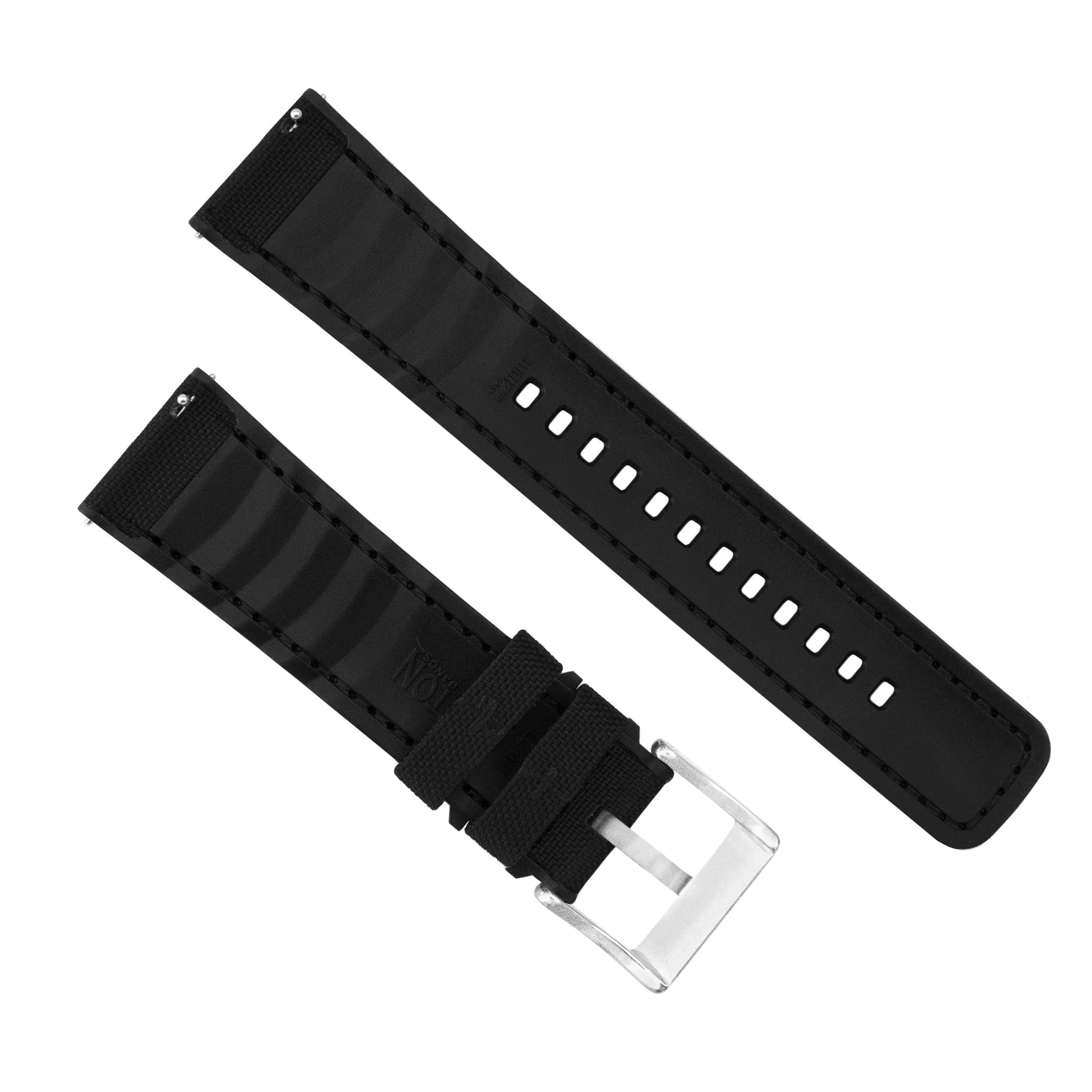 Amazfit Bip Cordrua Fabric Silicone Hybrid Black Watch Band