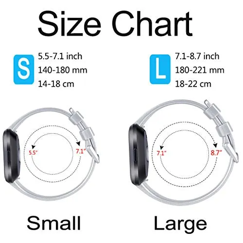 AMCC 8 Pack Straps compatible with Fitbit Versa 2 Strap/Fitbit Versa Lite Strap, Silicone Sport Replacement Strap fot Fitbit Versa Strap, Women Men (8-Pack C, Small)