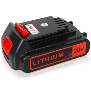 Battery 20v for Black  Decker Lithium: Batteries 20 Volt Max 4.0 ah Replacement Compatible with Cordless Power Tools XR Li- ion Pack Drill 20volt lbxr20 lbxr2020 lbx20 lbxr2520 lb2x4020 lb2xr20