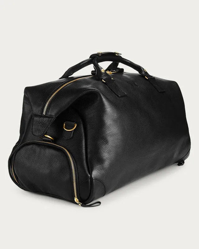Black Full Grain Leather Weekender