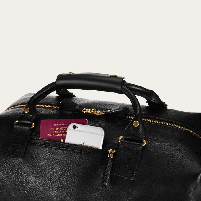 Black Full Grain Leather Weekender