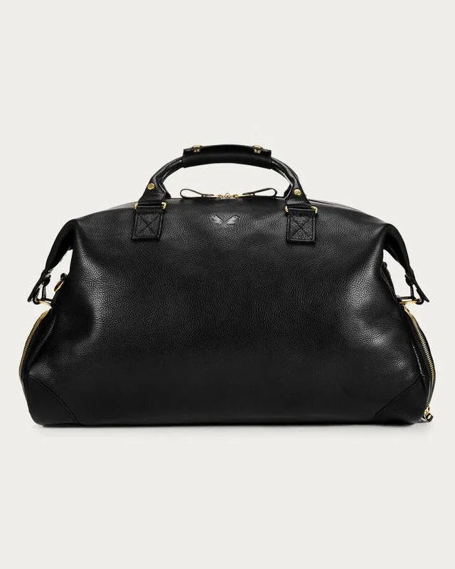 Black Full Grain Leather Weekender