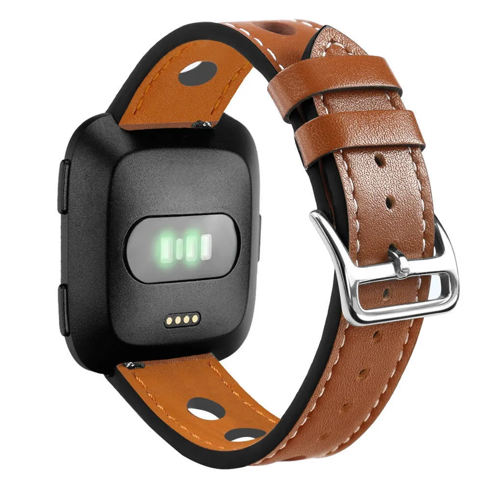 Brown Leather Strap for Fitbit Versa