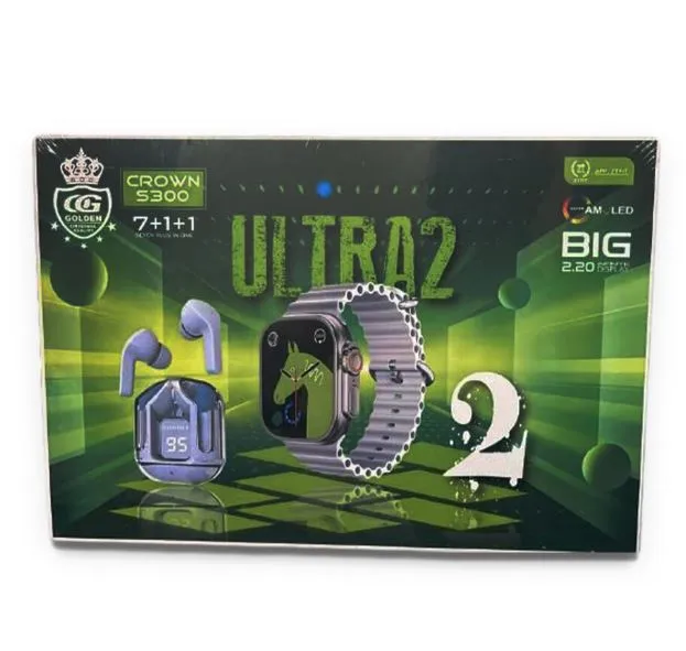 Crown S300 Ultra 2 Smartwatch and Earbuds Combo.