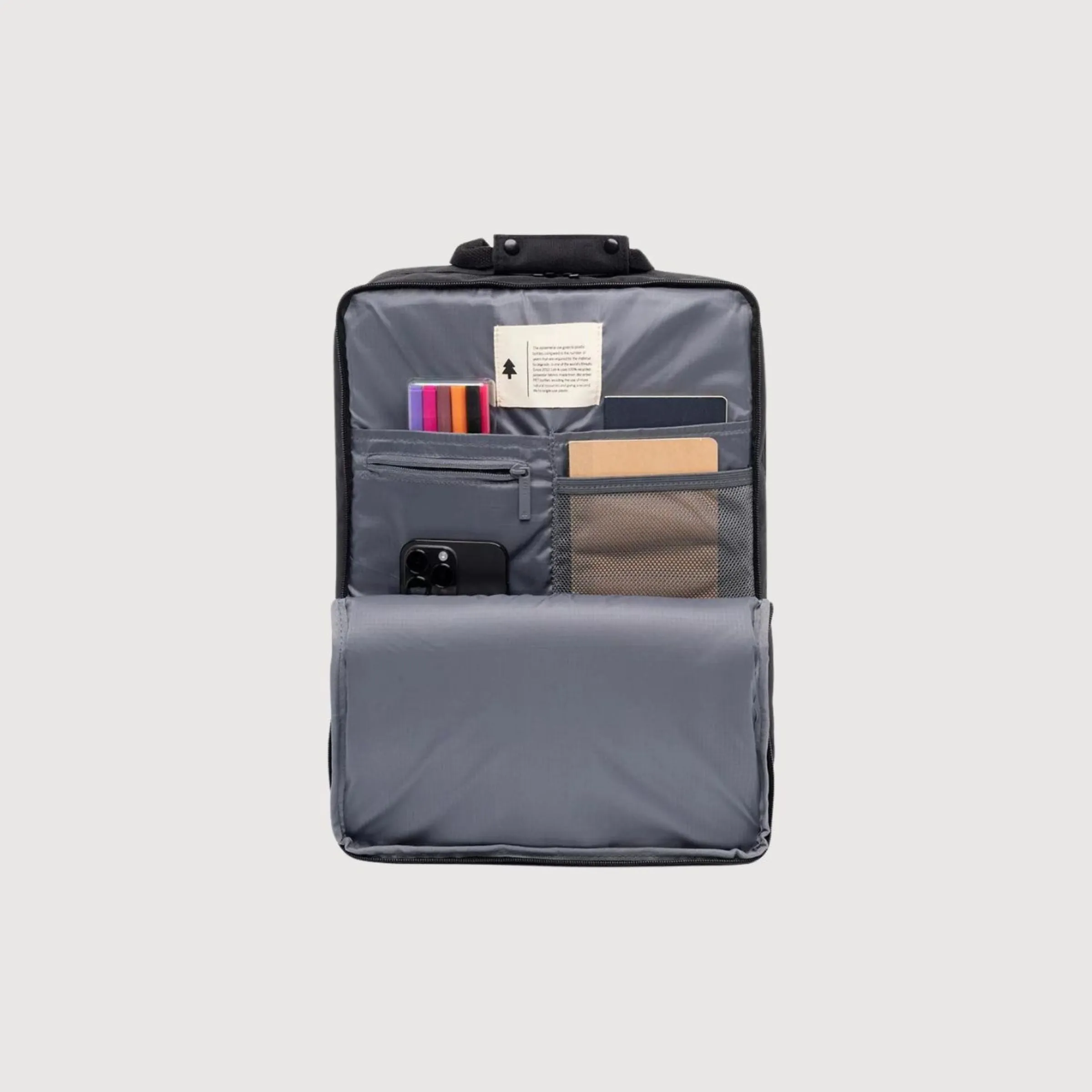 Daily 15 Black Recycled Polyester Laptop Backpack I Lefrik