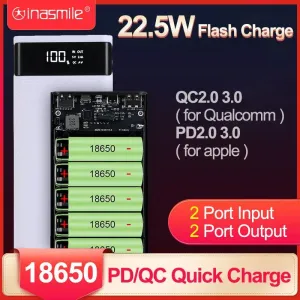 DIY 18650 Power Bank Case with Dual USB-C Ports and Fast Charging Capability – 22.5W Quick Charge for Mobile Devices