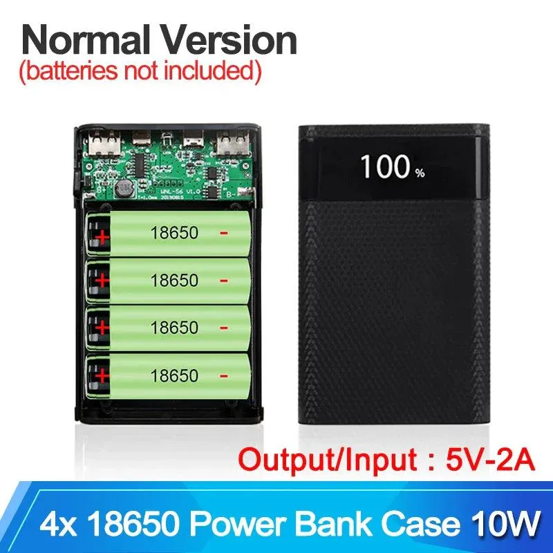 DIY 18650 Power Bank Case with Dual USB-C Ports and Fast Charging Capability – 22.5W Quick Charge for Mobile Devices