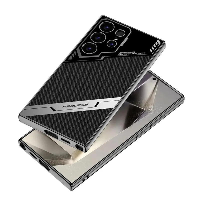 Electroplated Plain Leather Skin Soft Case For Samsung Galaxy S24