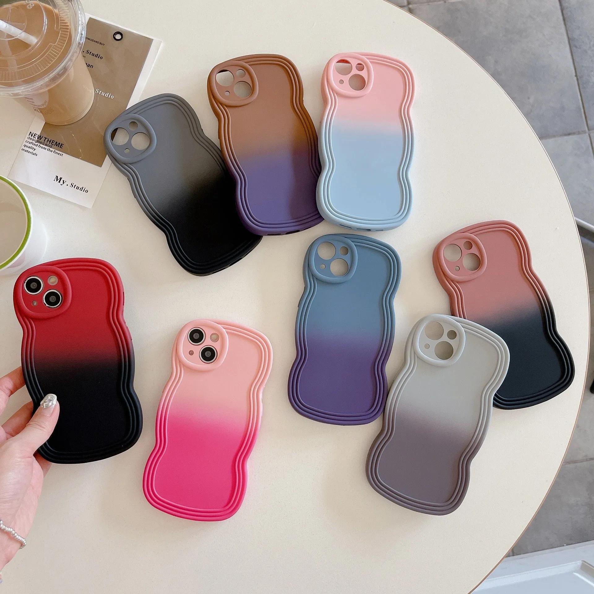 Fancy design Gradient Color Phone Case For iphone 12 pro case cute for barbie phone case 2023
