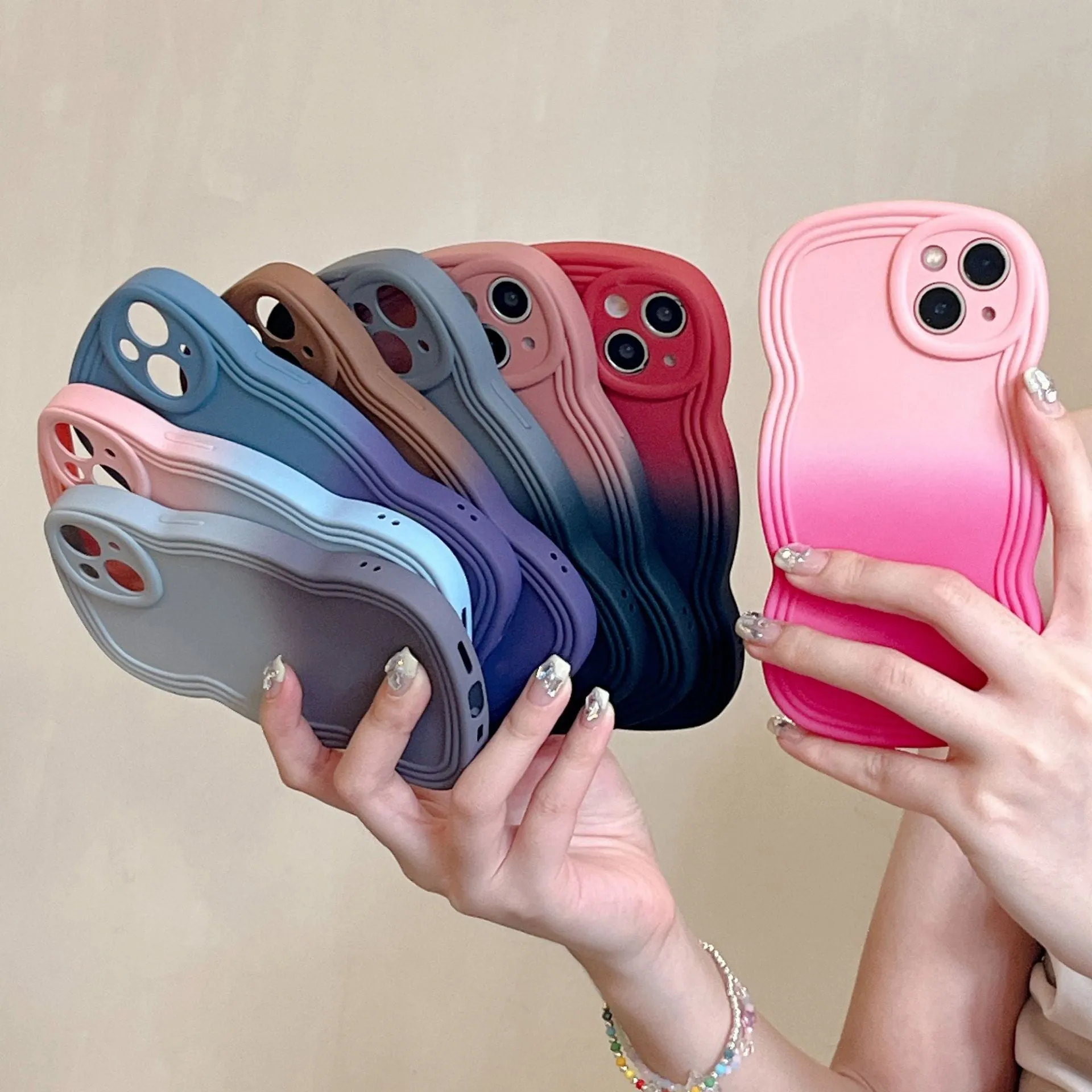 Fancy design Gradient Color Phone Case For iphone 12 pro case cute for barbie phone case 2023