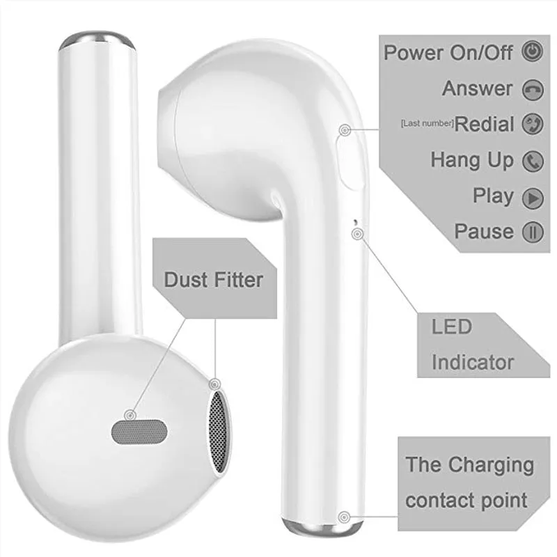 FitK Airbuds Wireless Bluetooth 5.0 Earbuds With Charging Box For Smartphones