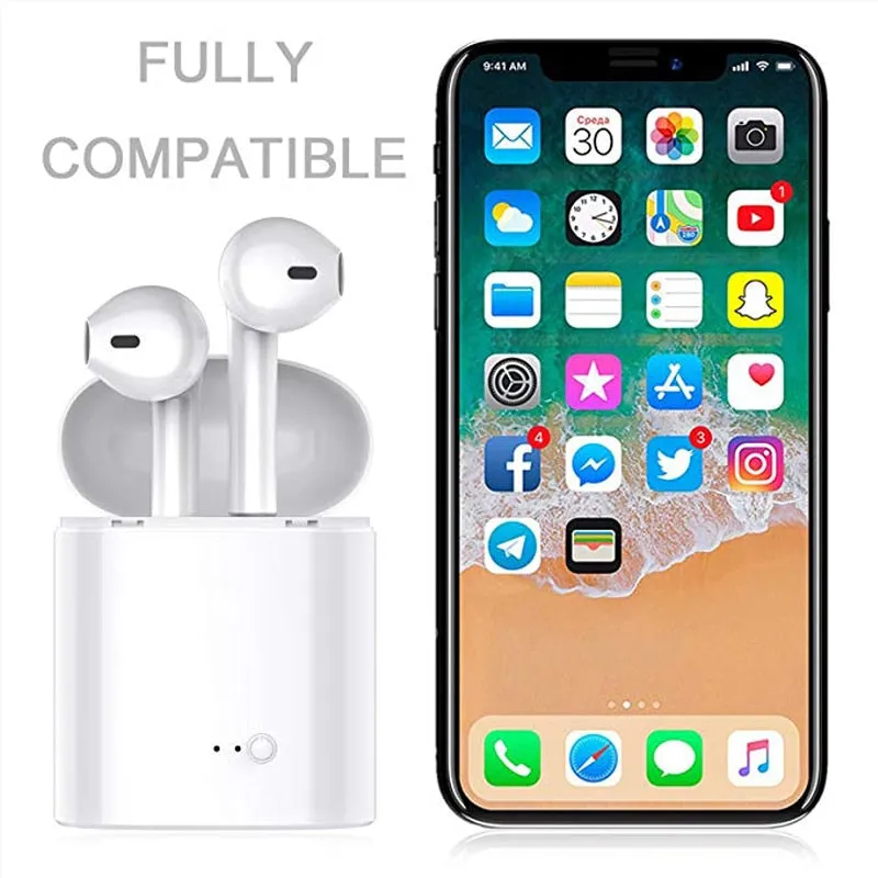 FitK Airbuds Wireless Bluetooth 5.0 Earbuds With Charging Box For Smartphones