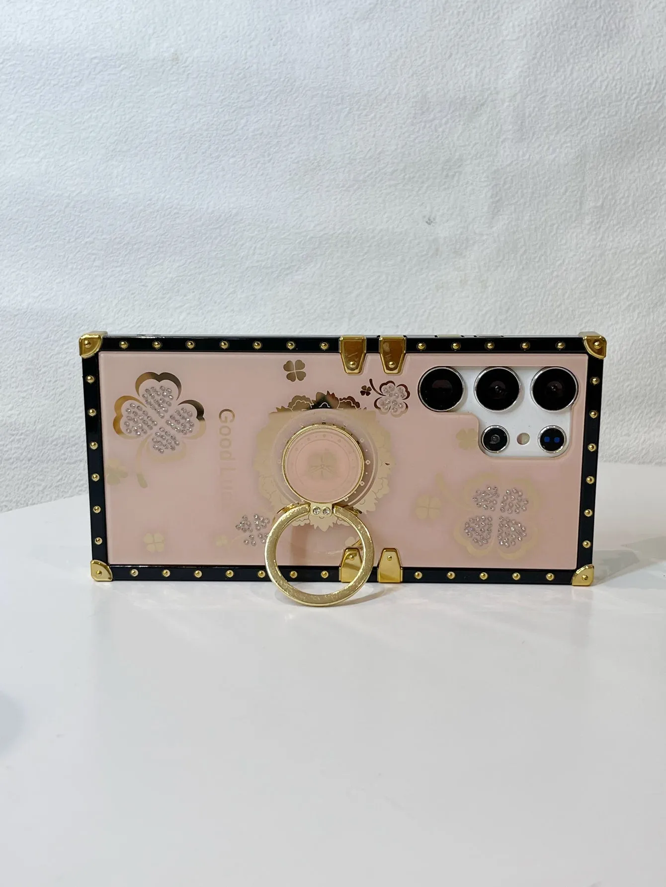 Floral Pattern Phone Case With Ring Holder