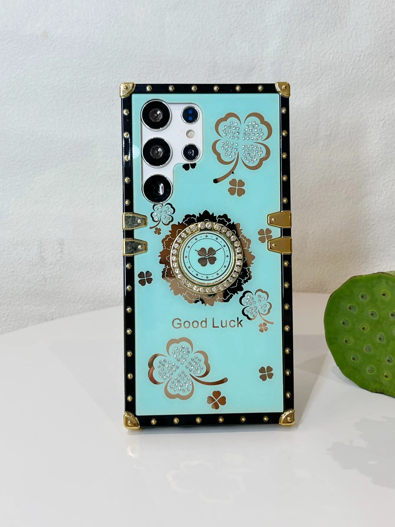 Floral Pattern Phone Case With Ring Holder