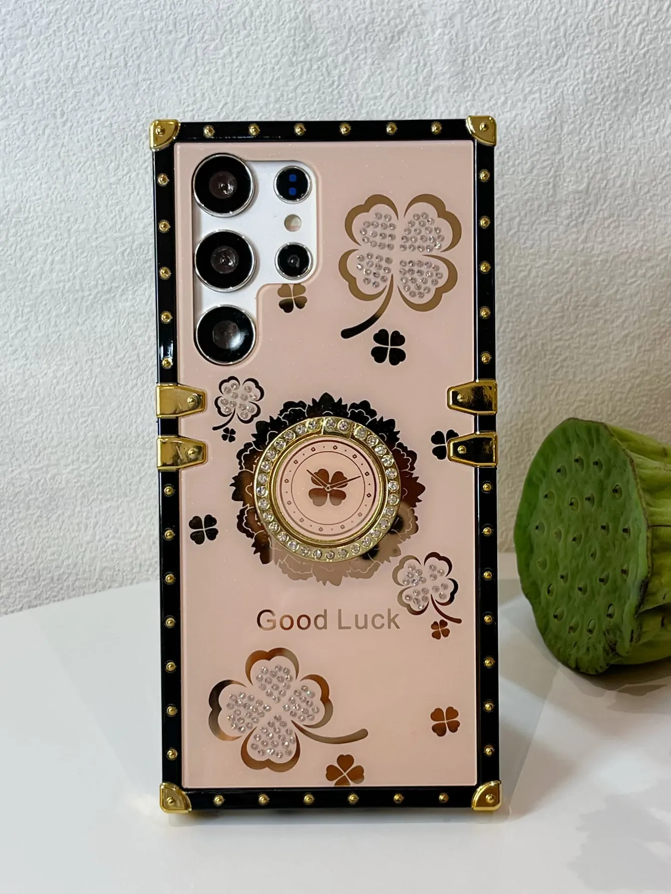 Floral Pattern Phone Case With Ring Holder