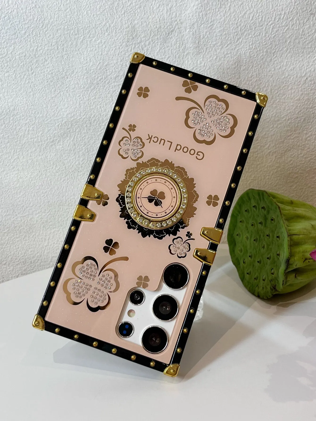 Floral Pattern Phone Case With Ring Holder