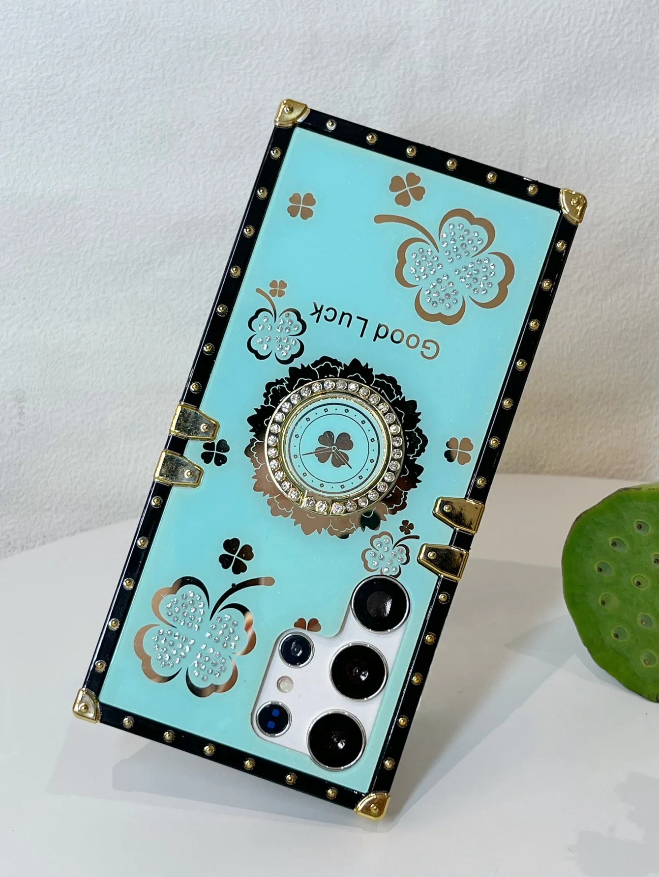 Floral Pattern Phone Case With Ring Holder