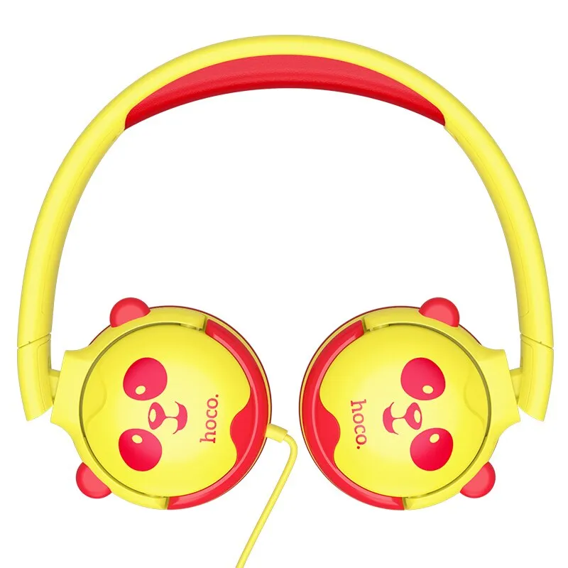 HOCO Childrens Wired Headphones For Kids With Microphone Max 85dB Food Grade Material Over-Ear Kids Headphones For iPad Kindle