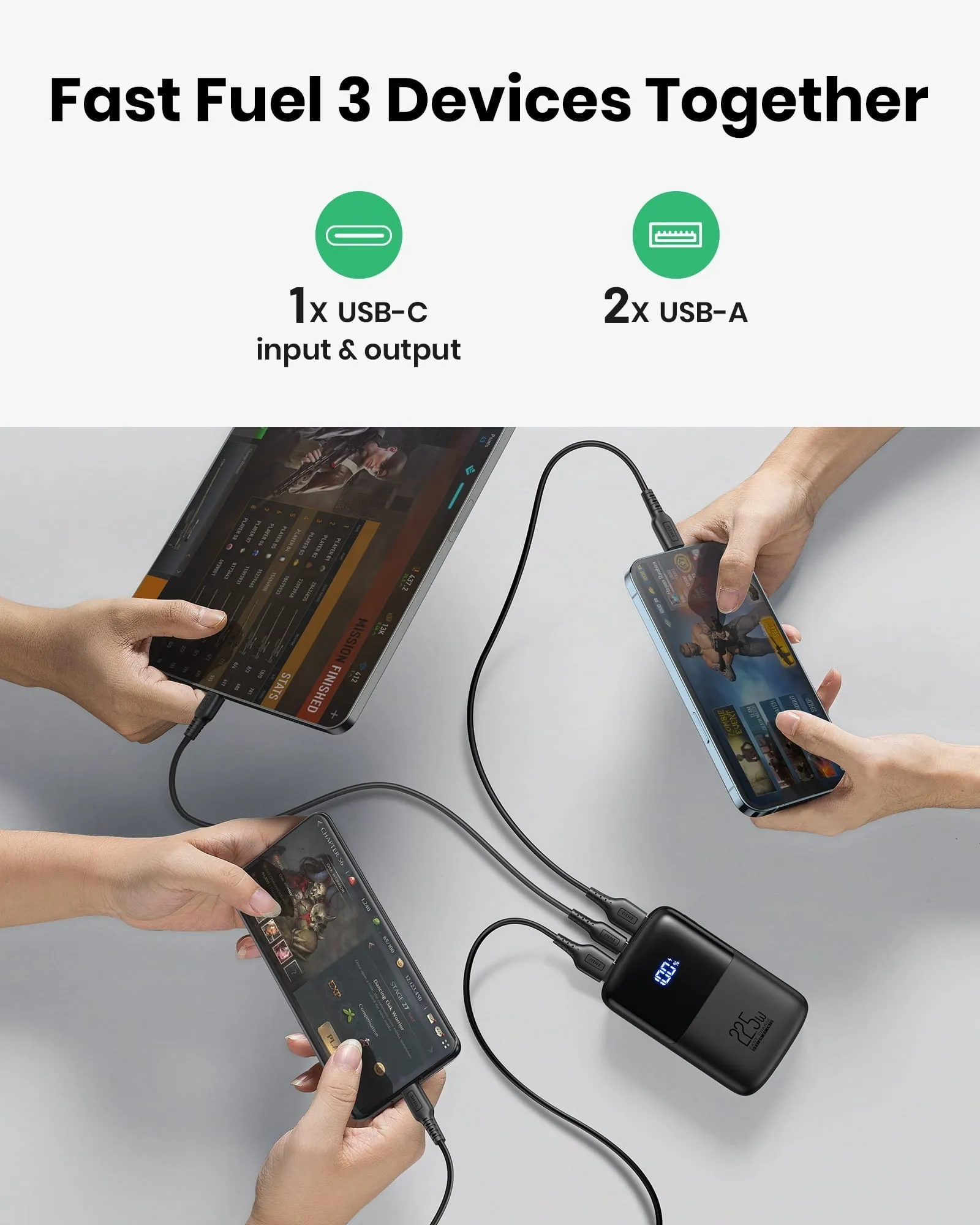 INIU Portable Charger, Smallest 22.5W 10000mAh Fast Charging Power Bank for iPhone & Samsung, Black