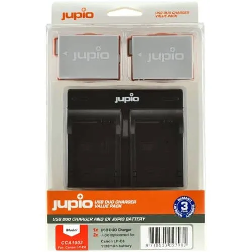 Jupio 2x LP-E8 Battery Kit (1120mAh) Includes USB Dual Charger