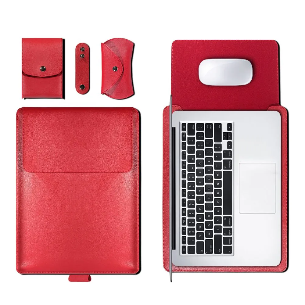 Leather Sleeve Set With Support Frame for MacBook 13-inch