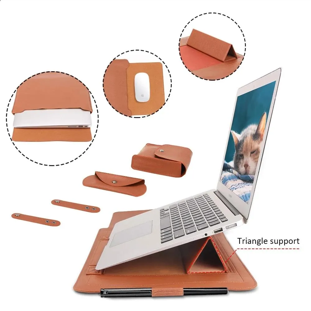 Leather Sleeve Set With Support Frame for MacBook 13-inch