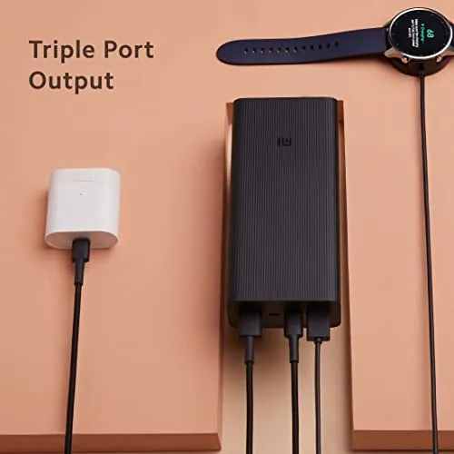 Mi Power Bank Boost Pro 30000mAh with 18W Fast Charging|Power Delivery 3.0|24W Fast Recharging|Triple Output Port|Dual Input with Type C|16 Layer Protection (Black)