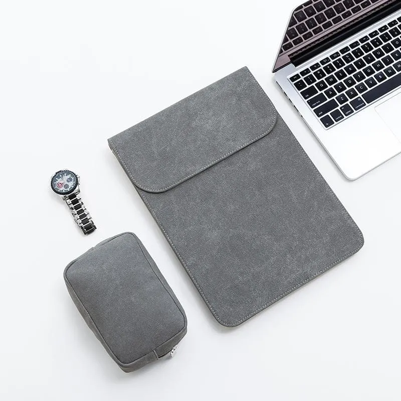 Multitasky Women's Vegan Leather Laptop Sleeve and Small Pouch Set