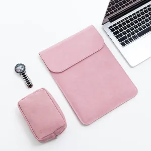 Multitasky Women's Vegan Leather Laptop Sleeve and Small Pouch Set