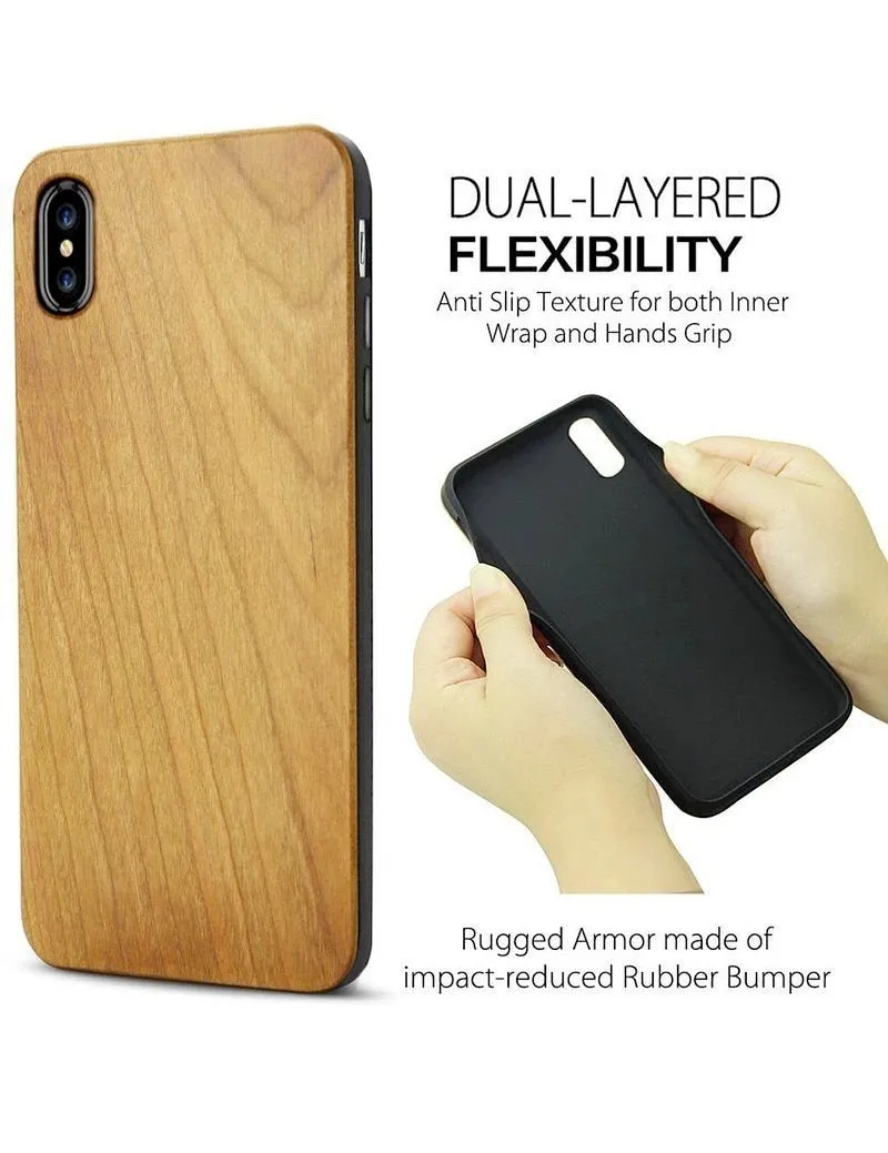 Natural Tree Plants Wooden Art Engraved Wood iPhone 14 13 12 11 Case