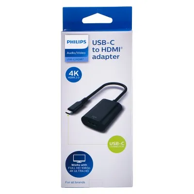 New - Philips USB-C to HDMI Adapter - Black