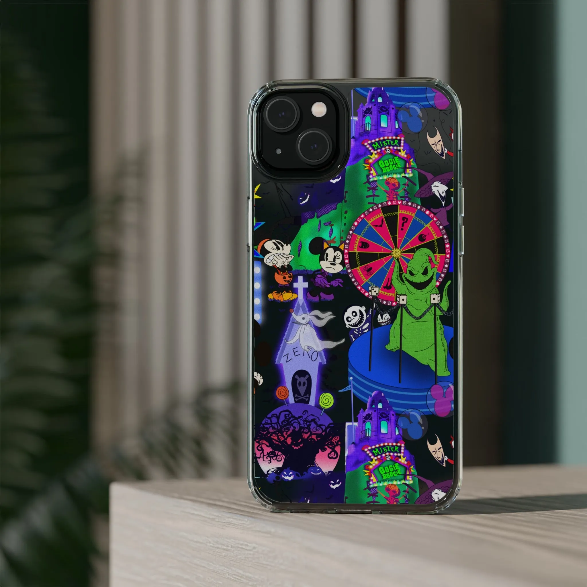 Oogie Boogie Bash Clear Phone Case! Disney Inspired Hand drawn Unique Disneyland Magic Kingdom Gift Halloween Party