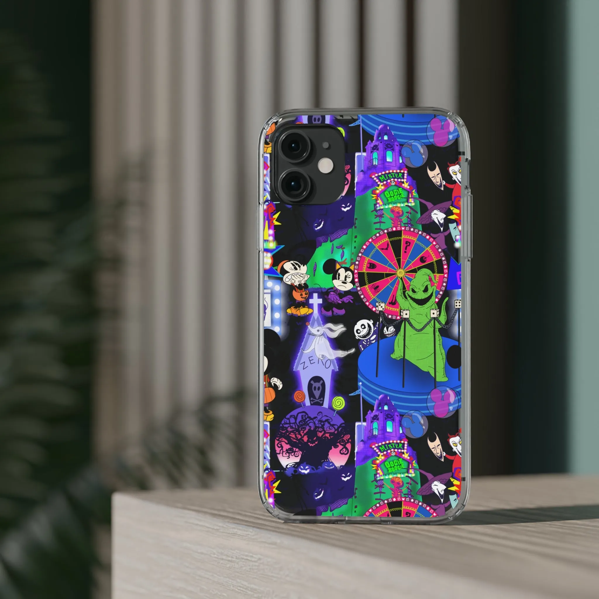 Oogie Boogie Bash Clear Phone Case! Disney Inspired Hand drawn Unique Disneyland Magic Kingdom Gift Halloween Party