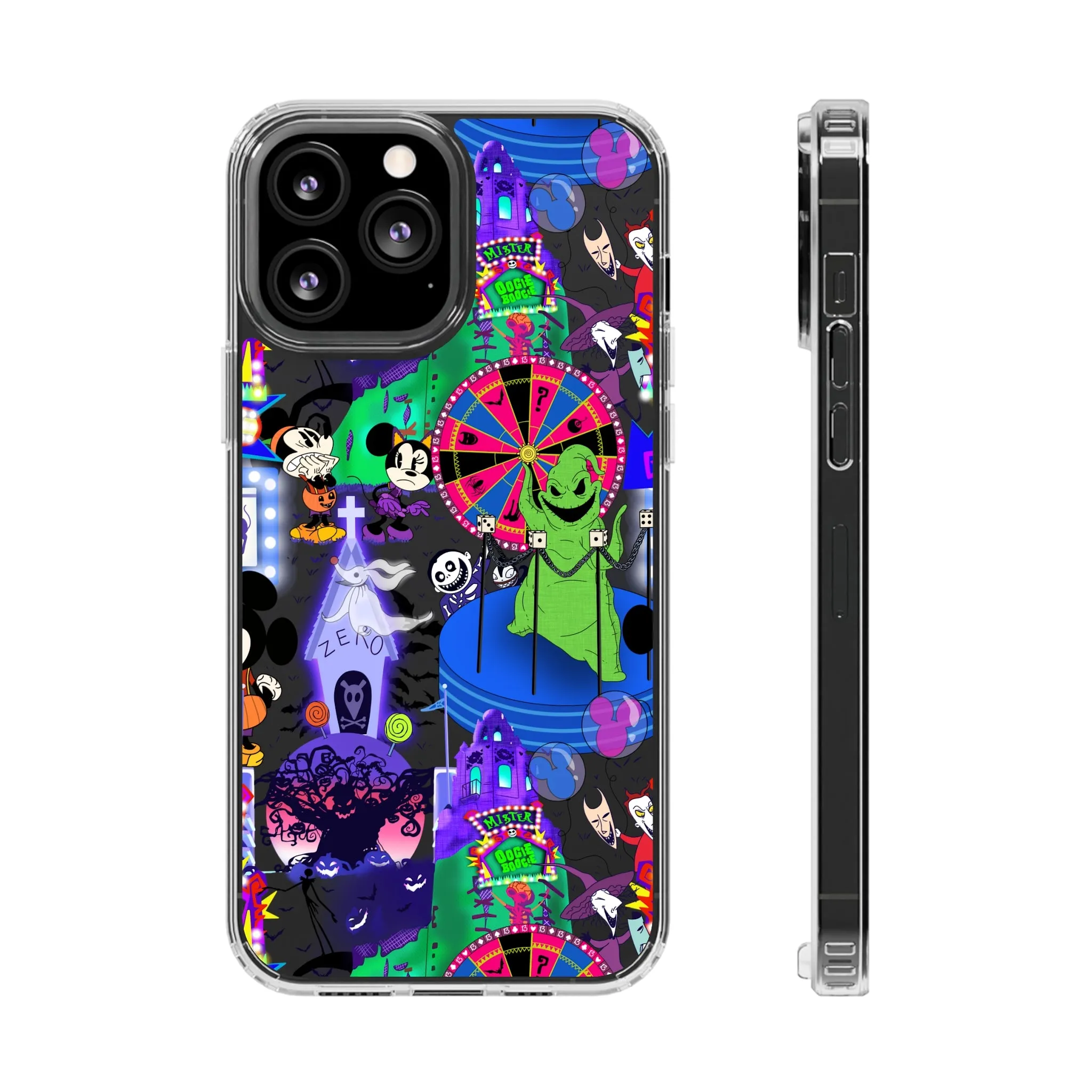 Oogie Boogie Bash Clear Phone Case! Disney Inspired Hand drawn Unique Disneyland Magic Kingdom Gift Halloween Party