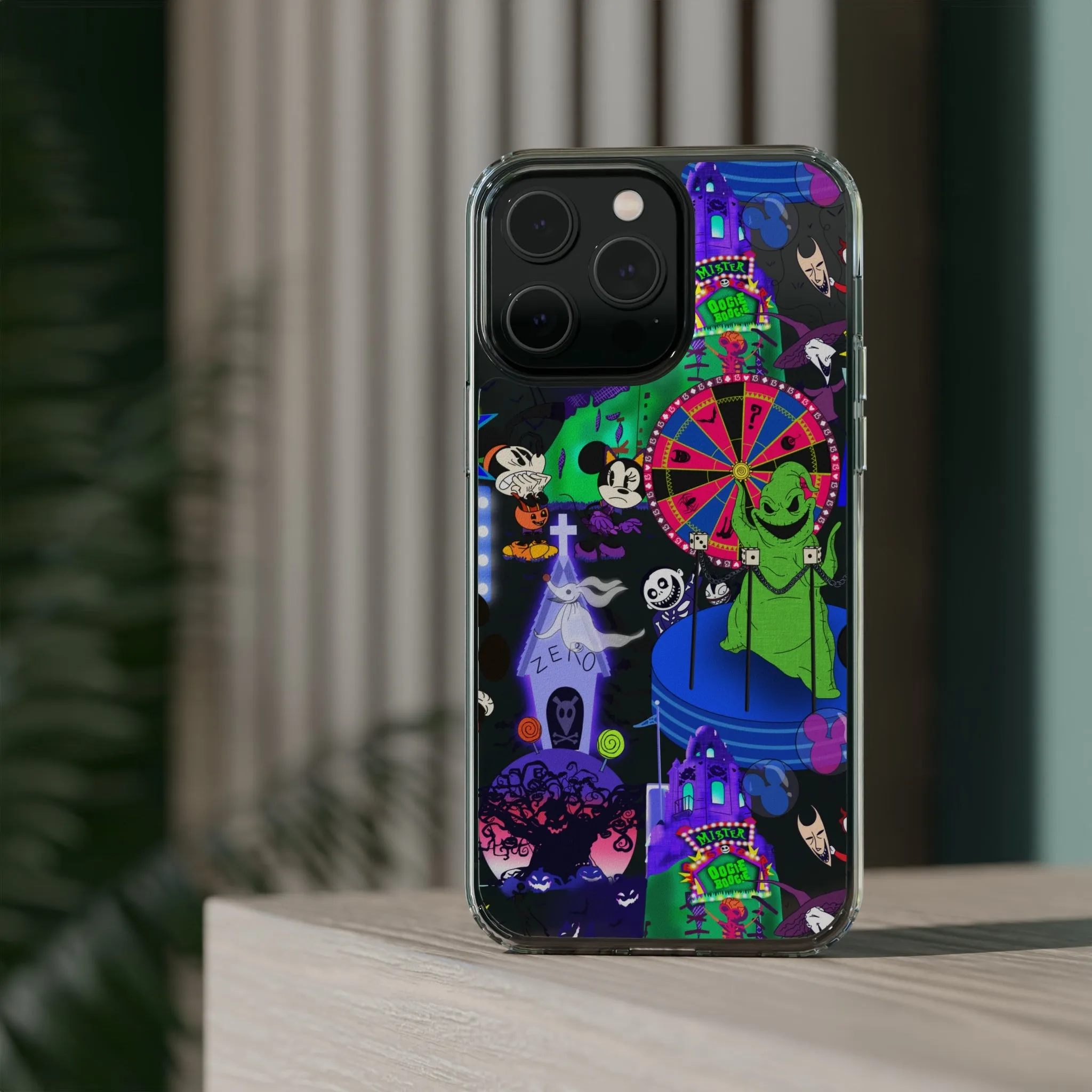 Oogie Boogie Bash Clear Phone Case! Disney Inspired Hand drawn Unique Disneyland Magic Kingdom Gift Halloween Party