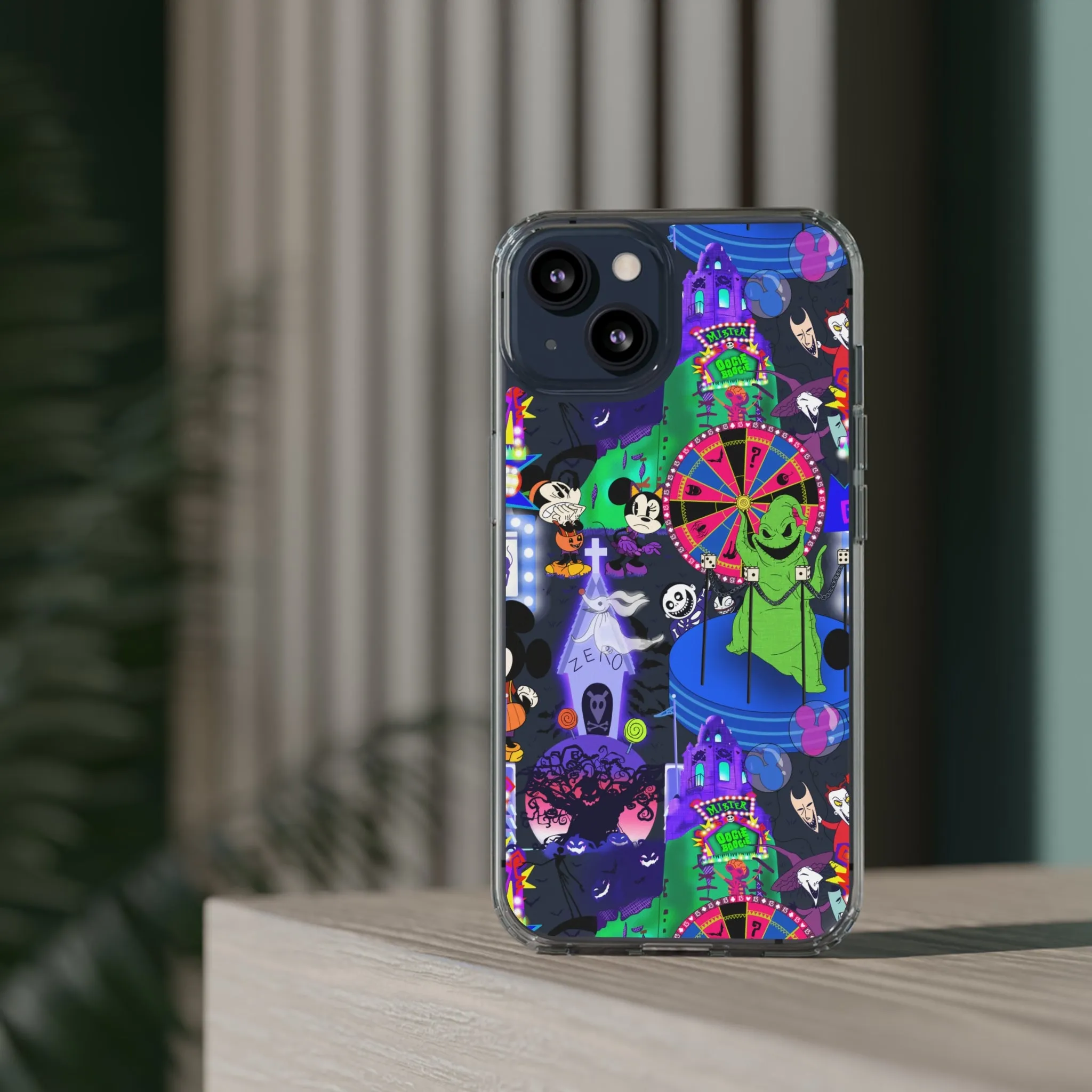 Oogie Boogie Bash Clear Phone Case! Disney Inspired Hand drawn Unique Disneyland Magic Kingdom Gift Halloween Party