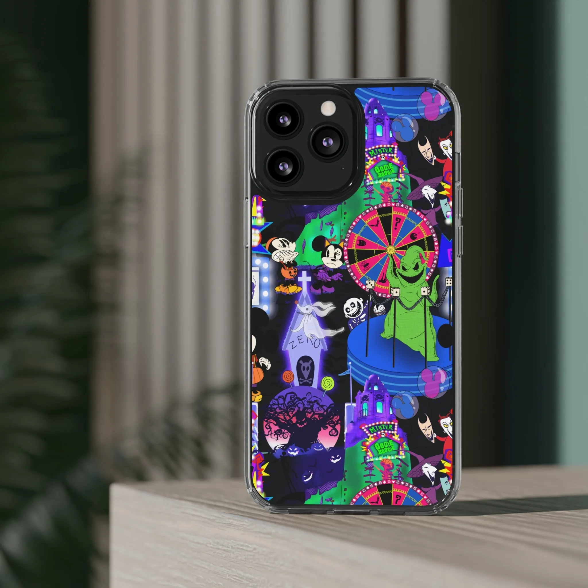 Oogie Boogie Bash Clear Phone Case! Disney Inspired Hand drawn Unique Disneyland Magic Kingdom Gift Halloween Party