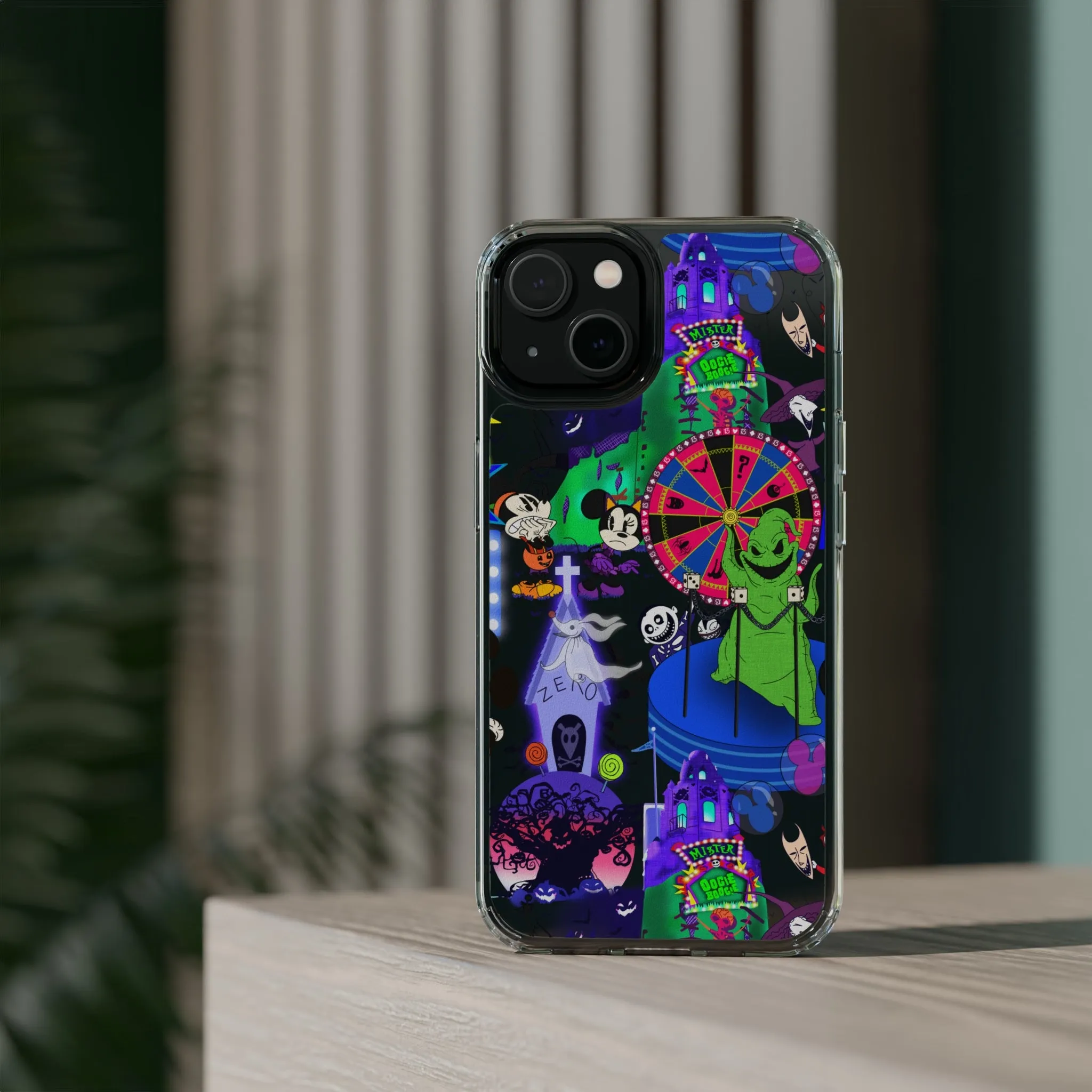 Oogie Boogie Bash Clear Phone Case! Disney Inspired Hand drawn Unique Disneyland Magic Kingdom Gift Halloween Party