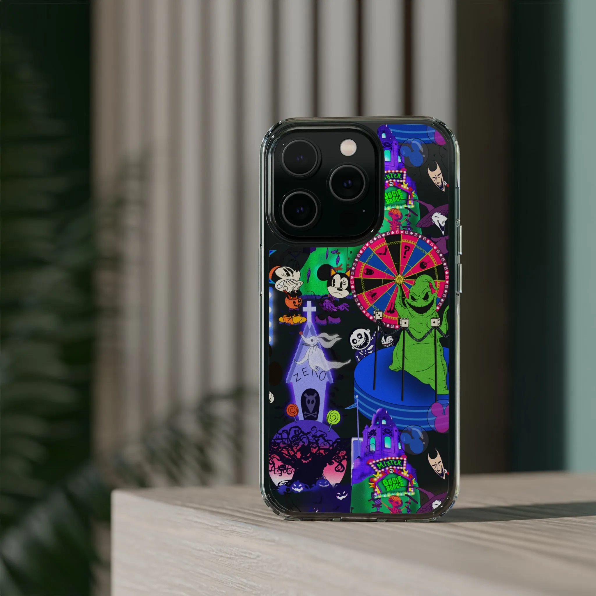 Oogie Boogie Bash Clear Phone Case! Disney Inspired Hand drawn Unique Disneyland Magic Kingdom Gift Halloween Party